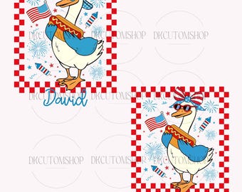 4th of July Boy Girl Goose Bundle Png, Custom American Boy Girl Checkerd Png, Patriotic Goose Png, Memorial Day, USA Png, Independence Day