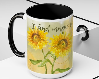 Morning Mantra Mug - I Find Magic in the Ordinary | Mindful Affirmation Cup | Ceramic Mug 15oz