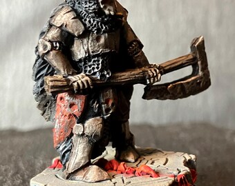 Sciborminiatures Undead Warrior with large axe.  33mm heroic fantasy. Painted with acrylics.