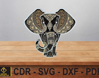 Laser Cut Elephant Wall Panel, Modern Cultural Decor