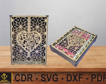 Laser Cut Wooden Book Box, Craftsmanship Storage, SVG Files