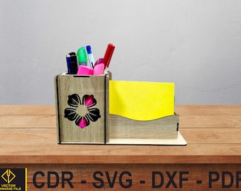 Desk Organizer, Pen and Note Holder, Office Decor