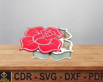 Laser-Cut Rose Patterned Gift Box, Eco-Friendly Keepsake