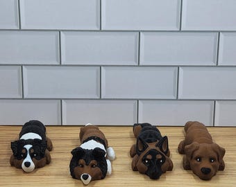 Flexi Fidget pour chien imprimé en 3D - Set n°3 | 4 variétés adorables | Dog Fidget flexible | Cadeau de collection pour amoureux des animaux de compagnie de 5 po.