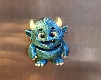 Cute Monster Magnet | Fridge Magnet | Freestanding Desk Buddy | Fantasy Creature Gift | Monster Lover Gift