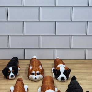 Articulated 3D Printed Dog Flexi Fidget - Set #4 | 6 Adorable Varieties | Flexible Dog Fidget | 5&quot; Collectible Pet Lover Gift