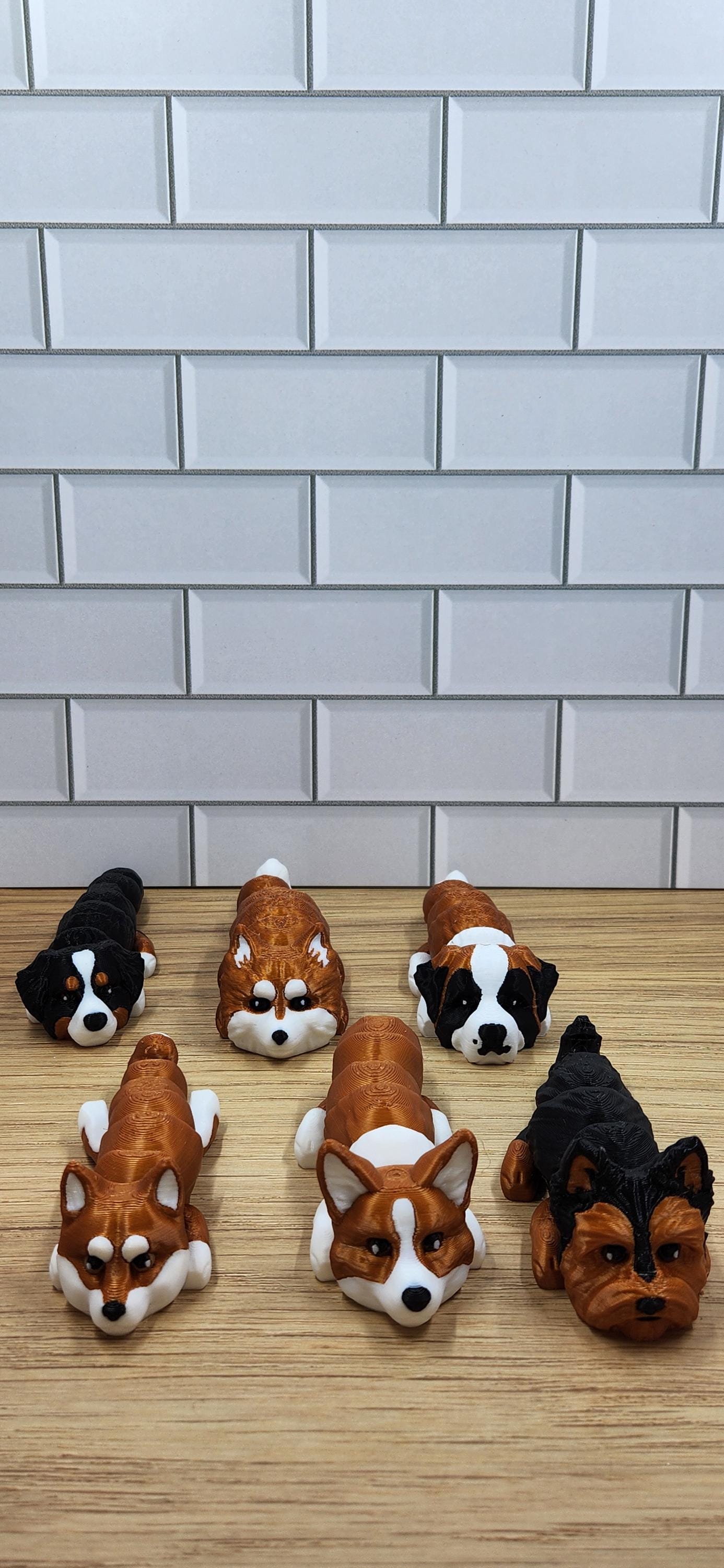 Articulated 3D Printed Dog Flexi Fidget - Set #4 | 6 Adorable Varieties ...