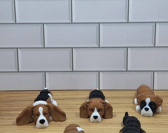 Articulated 3D Printed Dog Flexi Fidget - Set #9 | 5 Adorable Varieties | Flexible Dog Fidget | 5&quot; Collectible Pet Lover Gift