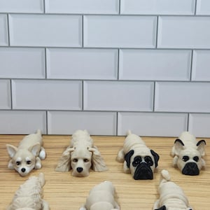 Articulated 3D Printed Dog Flexi Fidget - Set #2 | 7 Adorable Varieties | Flexible Dog Fidget | 5&quot; Collectible Pet Lover Gift