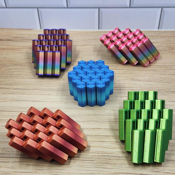 Hexagon Fidget – Przesuwany, Zazębiający Się Sześciokąt, Inspirowany Groblą Olbrzyma i Formacjami Kryształowymi – Geometryczny Desk Fidget