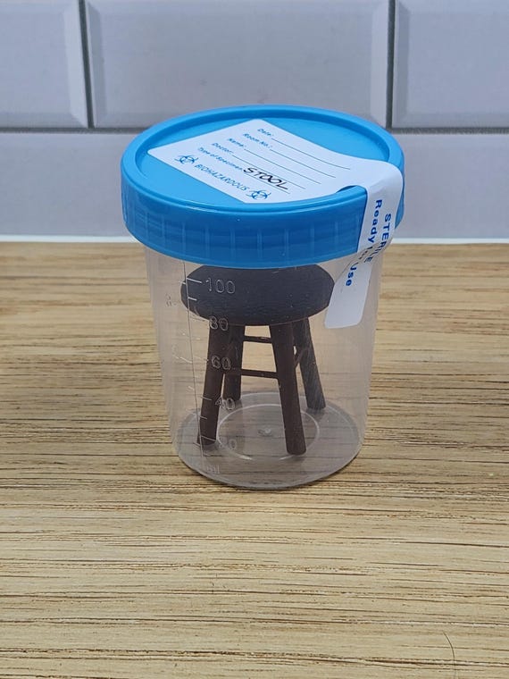 Stool Sample Gag Gift – Miniature 3D Printed Stool in Specimen Container – Poop Joke Gift – Office Humor – Medical Prank
