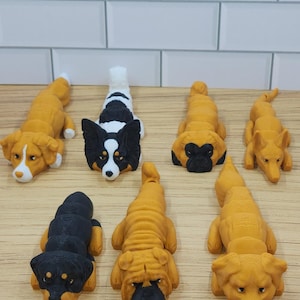 Articulated 3D Printed Dog Flexi Fidget - Set #6 | 7 Adorable Varieties | Flexible Dog Fidget | 5&quot; Collectible Pet Lover Gift