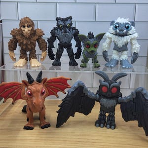 Cryptid Figures – Bigfoot, Chupacabra, Dogman, Jersey Devil, Mothman, Yeti – Detailed Creature Figures