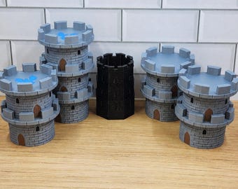 Deluxe Tower Upgrade for Wandering Towers | Tower Replacement | Optional Player Pieces Storage Containers | Board Game Accessory
