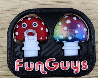Articulated "Fun Guys" Fidget Mushrooms - Hypnotic Spiral & Bug Eyes | Fun and Unique Gift