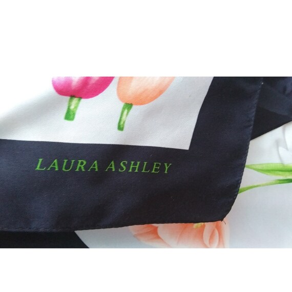 Vintage Laura Ashley Tulip Scarf Large Floral Pri… - image 4