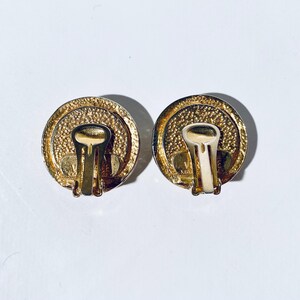Gianni Versace 1980s Vintage Earclips Gold-Plated Medusa & Black