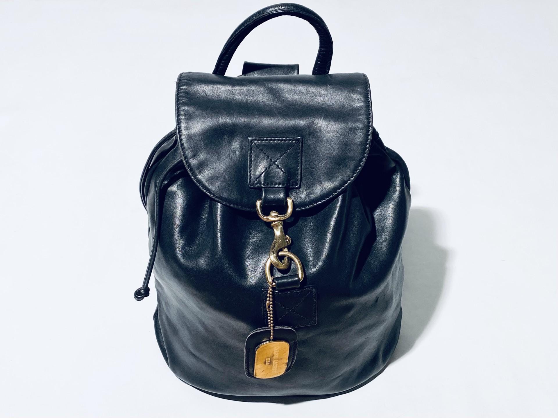 Vintage Ralph Lauren black leather drawstring knapsack backpack s7-1339639_lifestyle?$rl_4x5_zoom$ main image 4