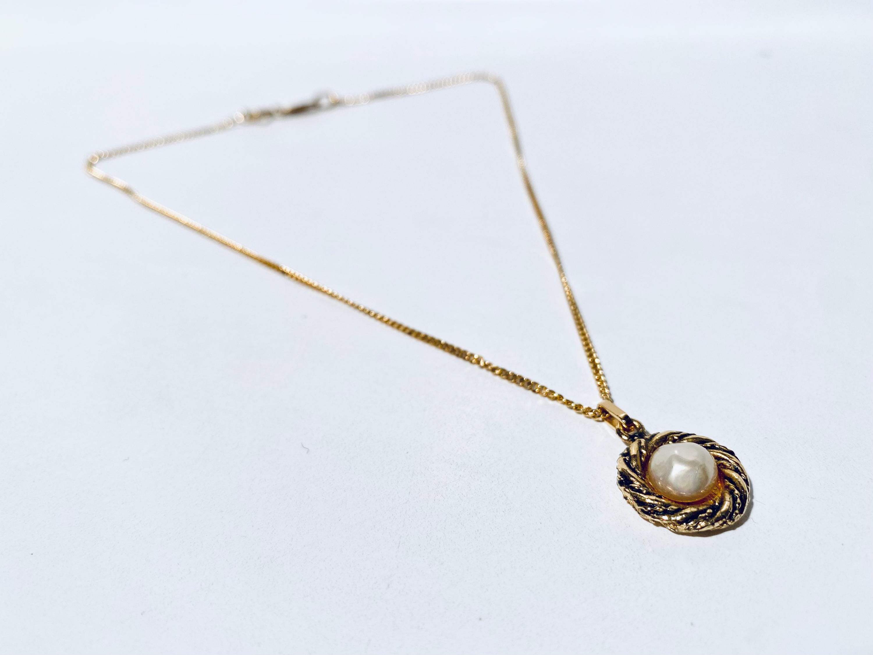 CHANELヴィンテージパールゴールドロゴネックレス シャネル ヴィンテージ パールネックレス ロング ゴールド ココマーク