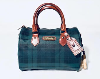 Vintage 1980's Polo Ralph Lauren Blackwatch Plaid Handbag Boston