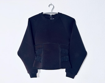Alexander Wang for H&M Designer Collab Black Scuba Neoprene Jumper / Top EUR36 / US6