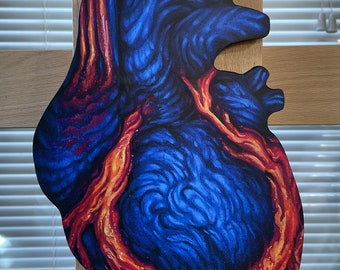 Heartburn 5x12 Fine Art Giclee Heart Print on Wood