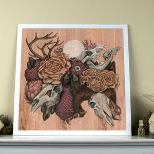 Skull Garden 12x12 Fine Art Giclee Print image 1