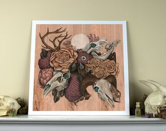 Skull Garden 12x12 Fine Art Giclee Print