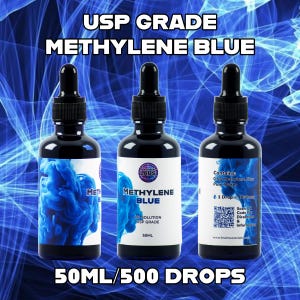 Methylene Blue | USP Grade 1% Solution | 50ML / 0.5g | Ultra High Purity