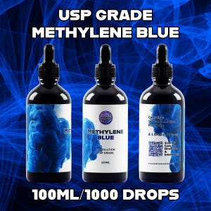 Methylene Blue USP Grade 1% Solution 100ML / 1g Ultra High Purity