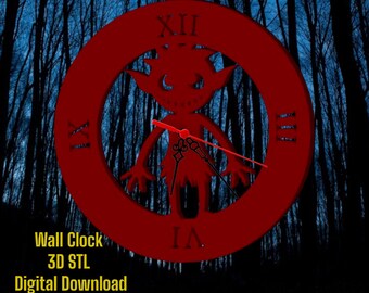 Hallowen Background Wall Clock 3D Stl File For 3D Printer , Roman Numerals clock