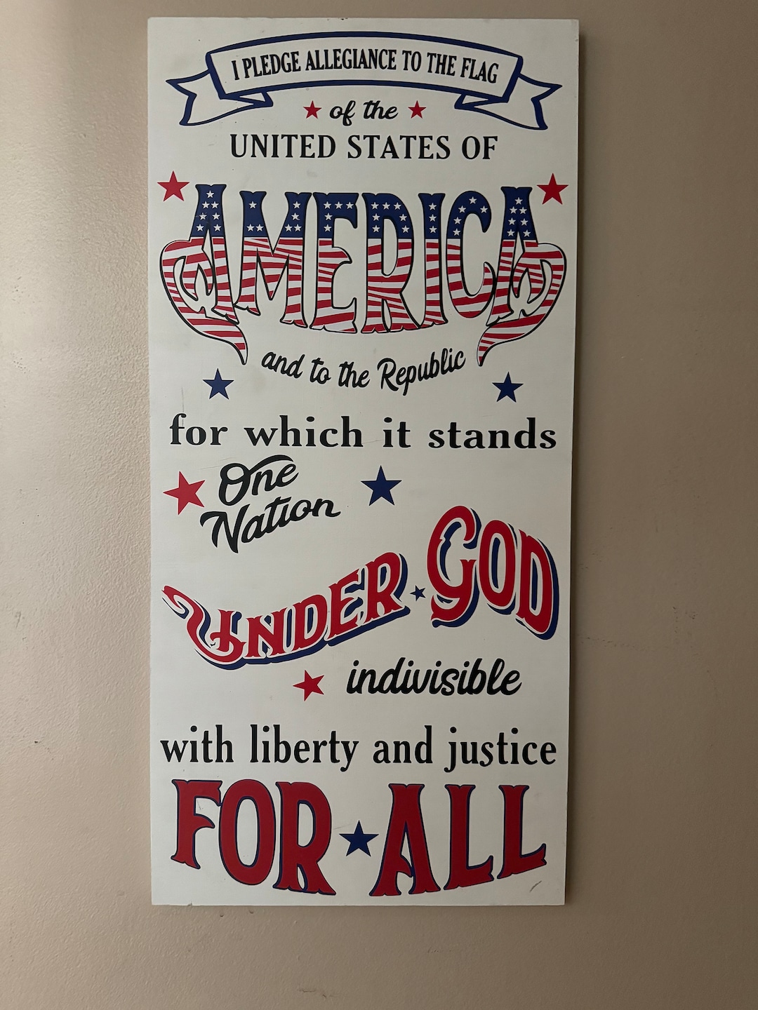Pledge of Allegiance Wall Art - Etsy