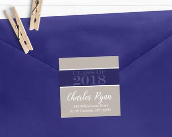 class of 2018 return address labels printable graduation etsy