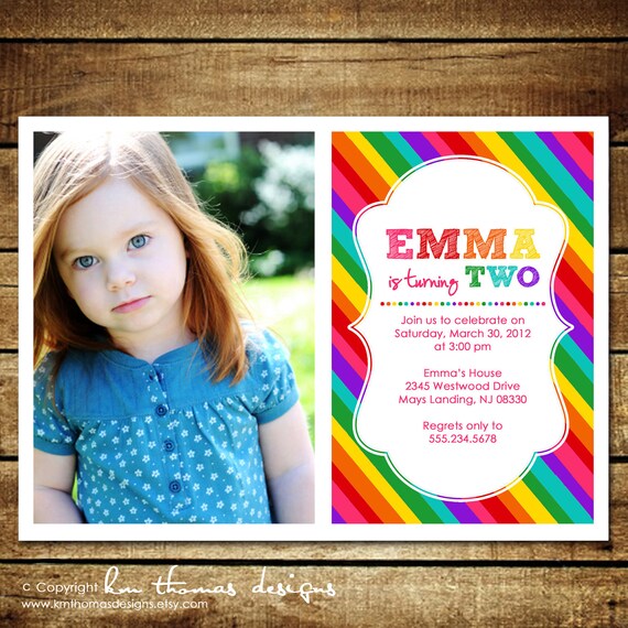 OVER the RAINBOW...Custom Birthday Invitation...by KM Thomas Designs Il_570xn
