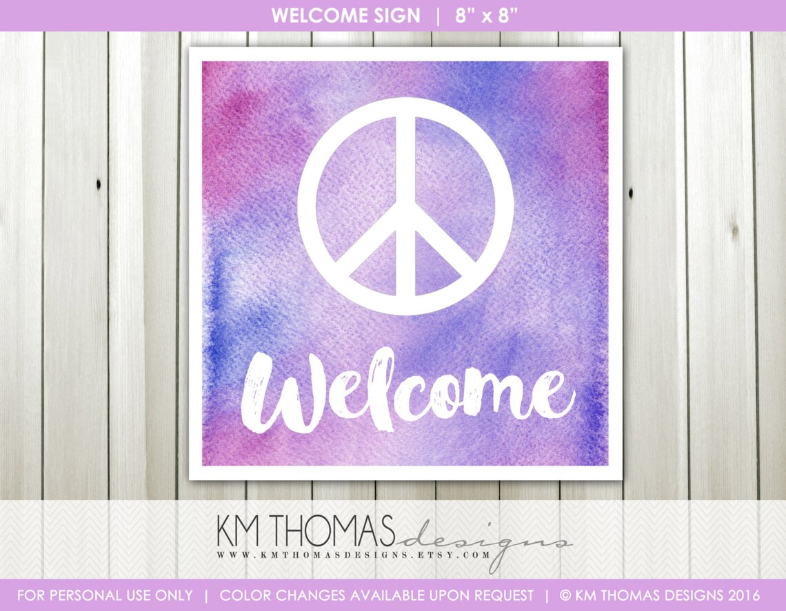 Peace Sign Party Printable Birthday Party Printable - Etsy
