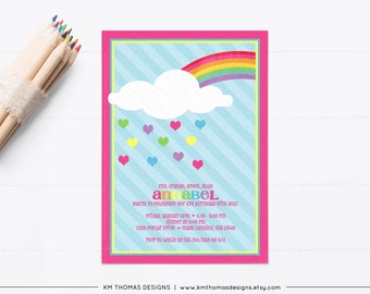 Printable Rainbow Birthday Invitation, BD110