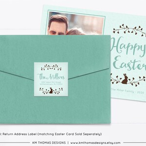 Return Address Sticker Printable, Easter Mail Return Label Green, EA101 image 4