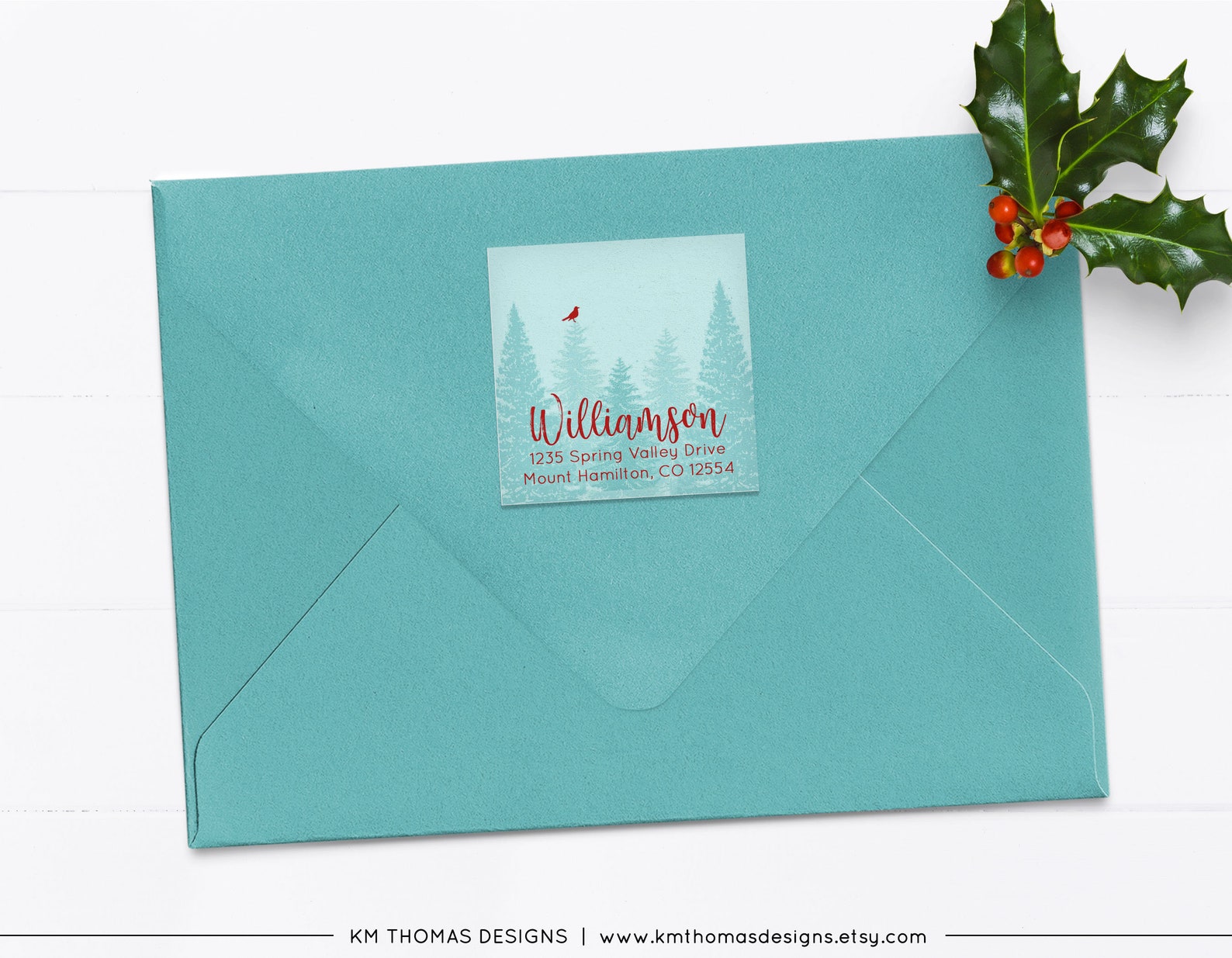 Christmas Tree Return Address Label Printable Holiday Address Etsy