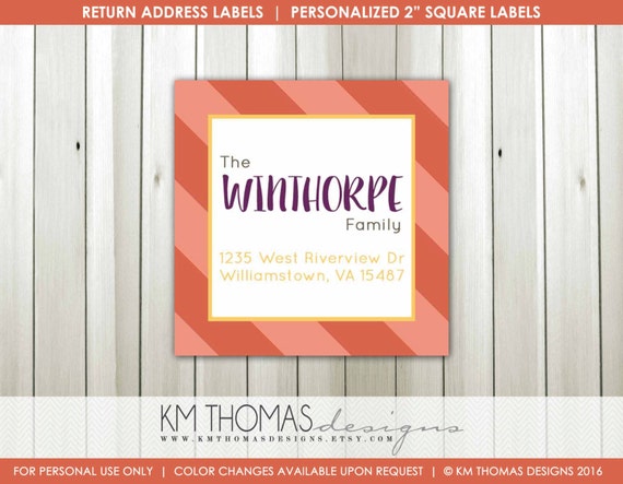 personalized return address label printable address label custom