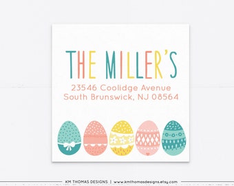 50 x Cute Personalised Easter Card Letter Sender Return Address Labels 3 Designs