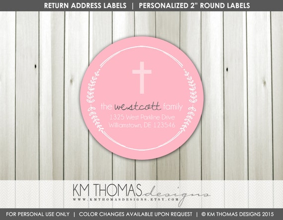 Baptism Return Address Labels : Christening Return Address Labels - Religious Theme Return Address Label - Round Label - R101 Il_570xn