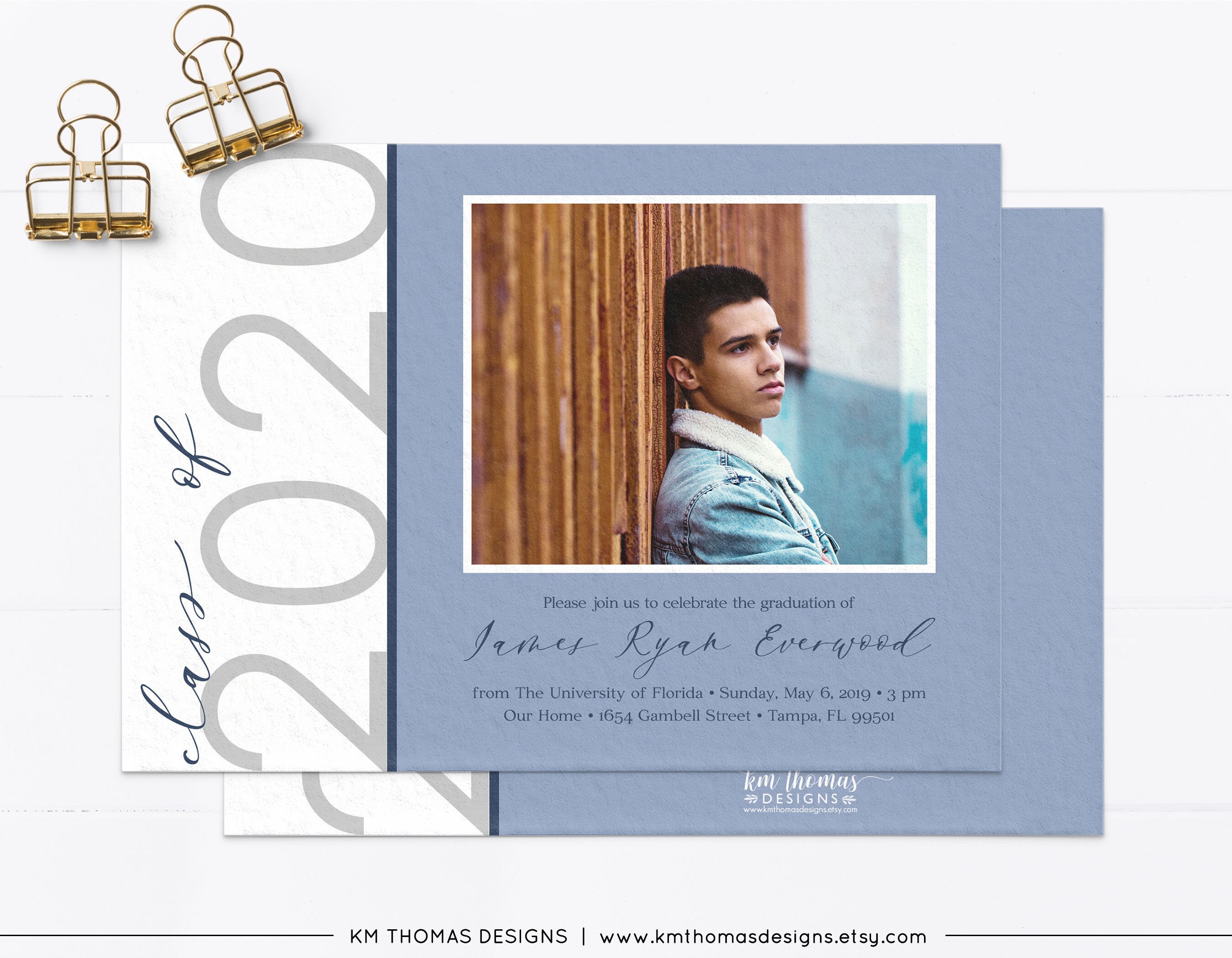 2021 College Graduation Announcement with Picture Gray and | Etsy