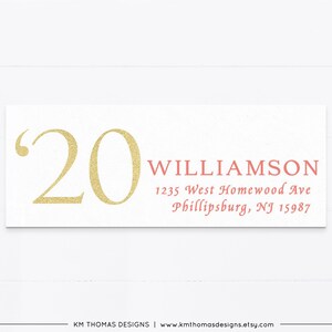 Printable Return Address Label Pink, Return Mailing Sticker for Graduation Invitation, GR112