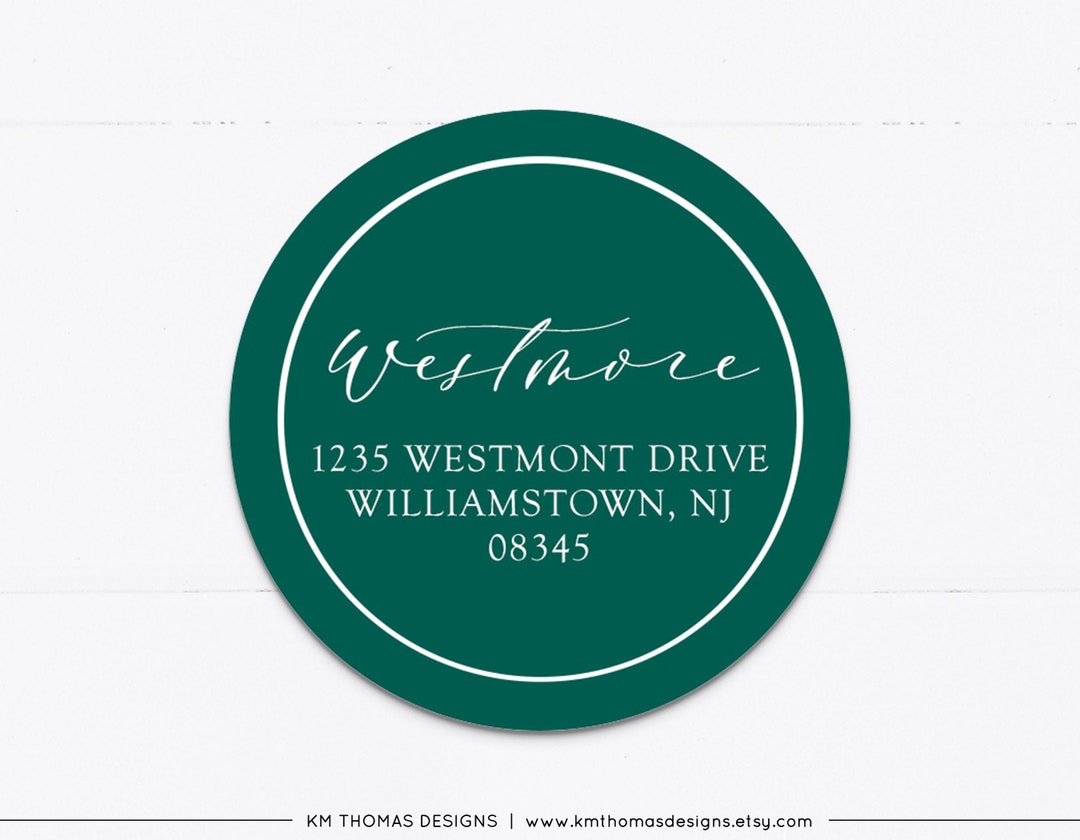 Personalized Return Address Sticker Round, Holiday Address Label Printable, Christmas Return ...