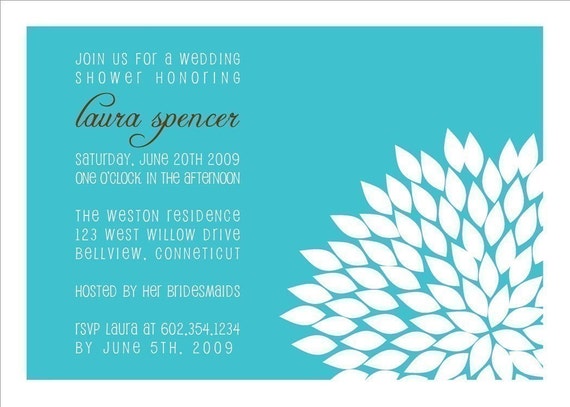 Floral Bridal Shower Invitation : Printable Flower Wedding Shower Invitation - Couples Shower - Engagement Party - Rehearsal Dinner Invite Il_570xn