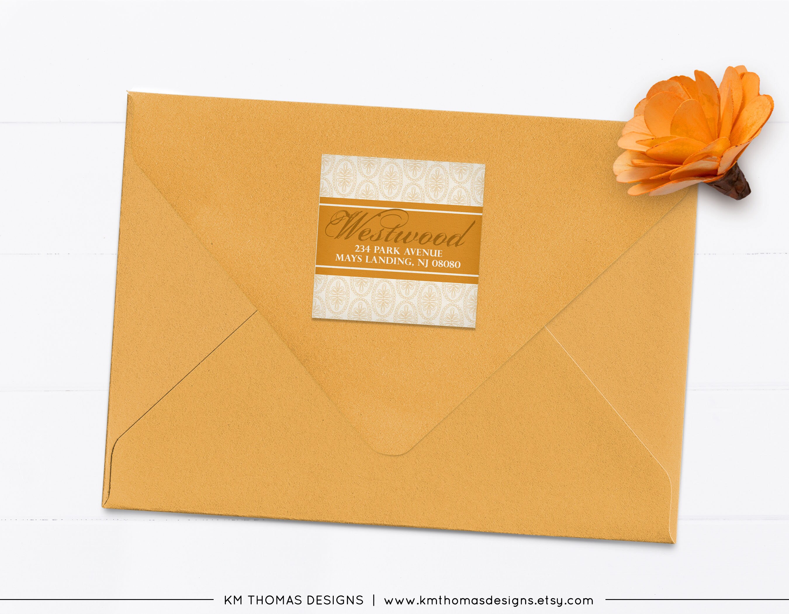 Printable Thanksgiving Return Address Label. Orange Fall ...