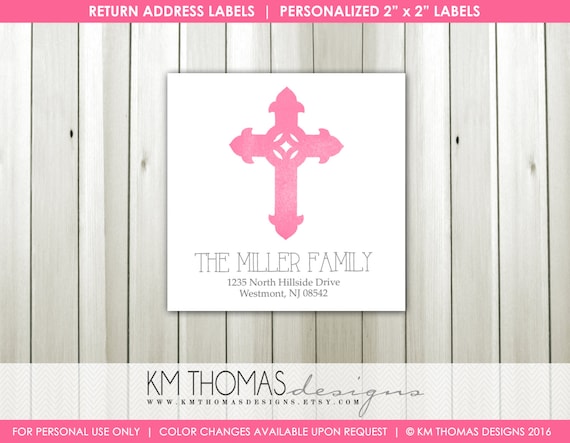 Religious Cross Return Address Labels : Easter Return Address Labels - Watercolor Cross - Square Return Address Label - EA104 Il_570xn