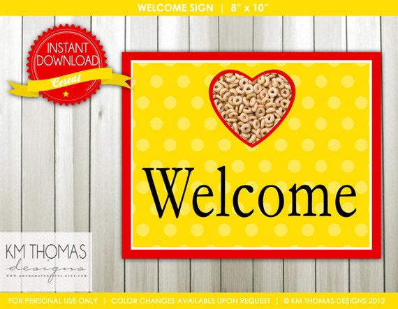 INSTANT DOWNLOAD - Cereal: Welcome Sign and Happy Birthday Sign - Item 121 Il_570xn