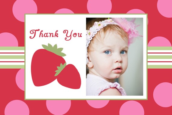 Strawberry Shortcake Thank You Card Design Il_570xn