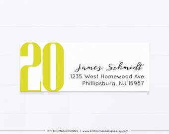 Graduation Return Address Label Printable, Return Mailing Sticker Yellow, GR115